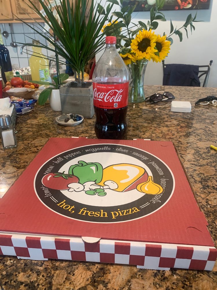 Pizza box with Coca-Cola